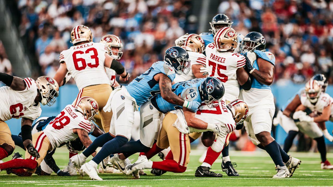 The Tennessee Titans play against the San Francisco 49ers at Nissan Stadium on August 10, 2024 in Nashville, TN. Photo By Jessie Rogers/Tennessee Titans