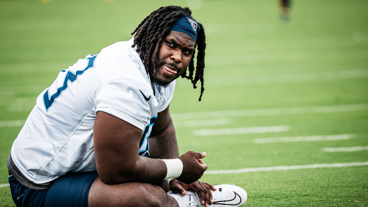 during training camp at Ascension Saint Thomas Sports Park on July 24, 2024 in Nashville, TN. Photo By Nate Sparks/Tennessee Titans