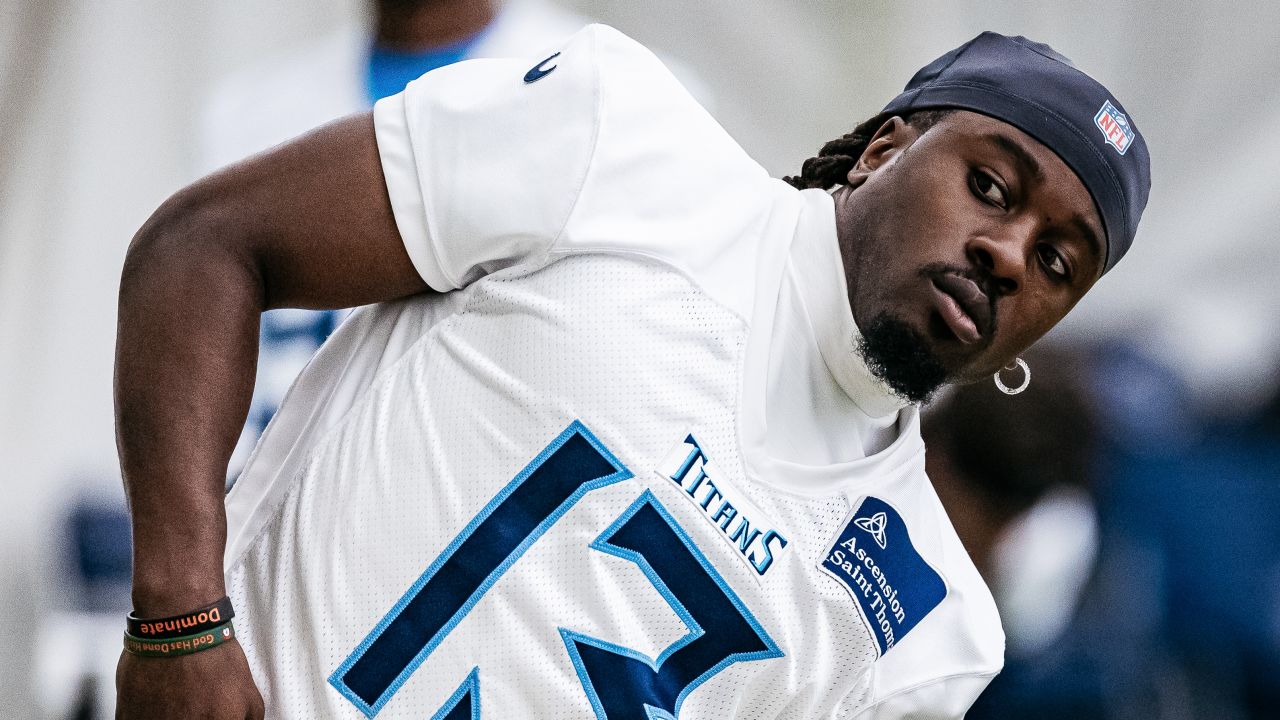 Cornerback Chidobe Awuzie #13 of the Tennessee Titans during minicamp practice in the bubble at the Ascension Saint Thomas Sports Park on June 4, 2024 in Nashville, TN. Photo By Donald Page/Tennessee Titans