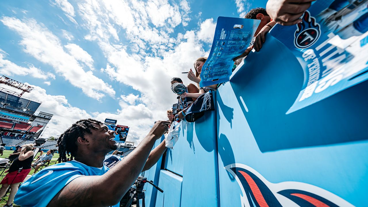 Wide receiver Jha'Quan Jackson #19 of the Tennessee Titans during fall camp practice at Nissan Stadium on July 26, 2025 in Nashville, TN. Photo By Jessie Rogers/Tennessee Titans