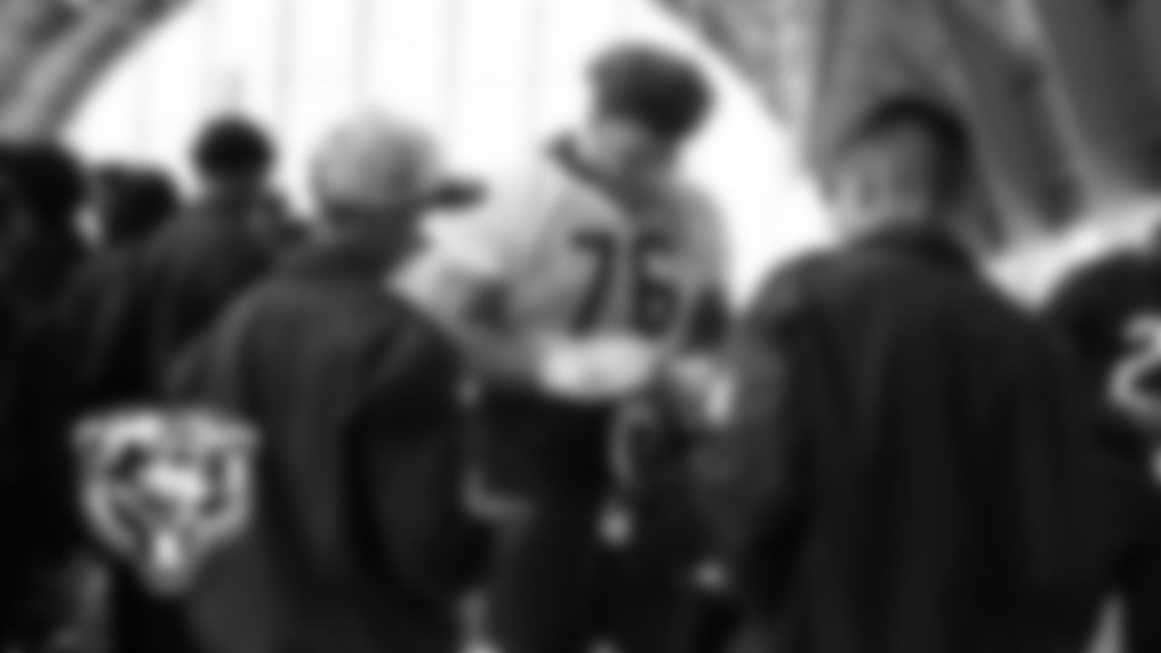 The Bears hosted students from Carver Military Academy High School JROTC at Halas Hall for lunch and to watch the team practice. The students had the opportunity to meet with several players and coaches and break down the huddle after practice.
