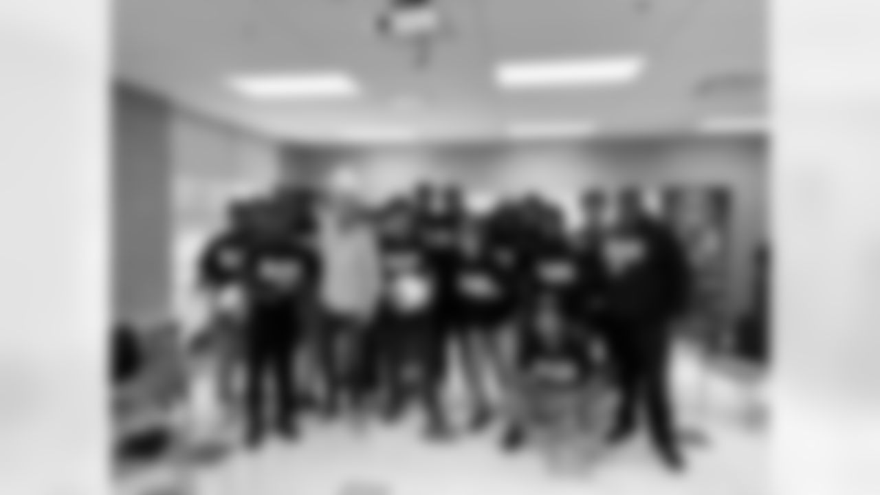 Chicago Bears alumni Jay Hilgenberg visits Mather High School to speak with members of the BAM group, Tuesday, November 14, 2023, in Chicago, Illinois.