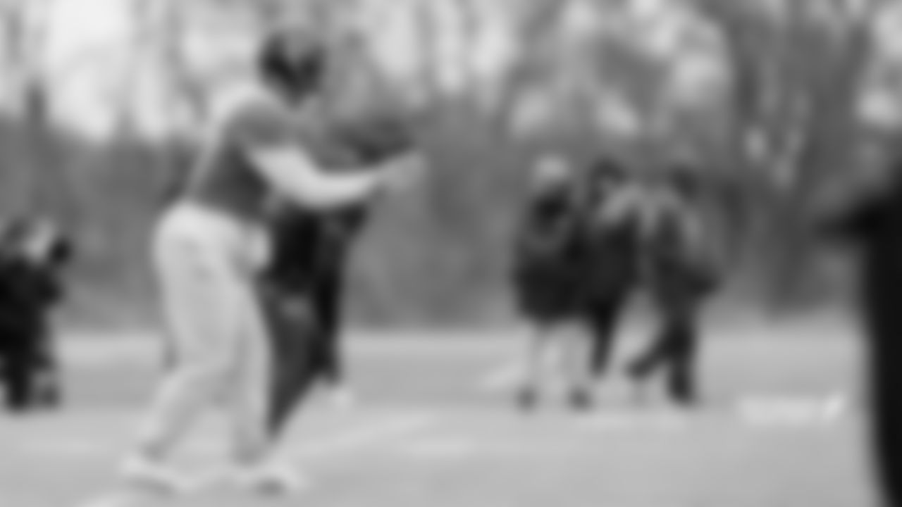 Chicago Bears players and coaches on the field for practice at Halas Hall, Thursday, January 1, 2026, in Lake Forest, Illinois.