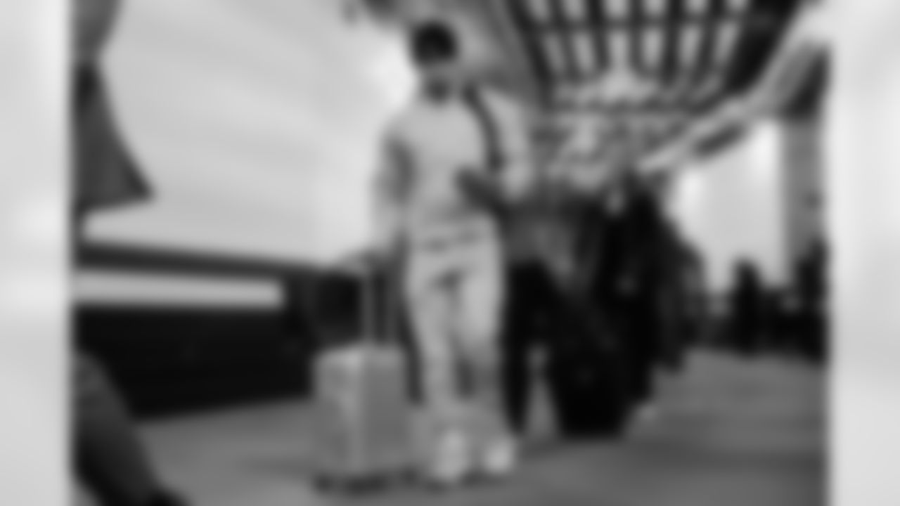 RB Chase Brown arrives at M&T Bank Stadium ahead of Week 13 against the Baltimore Ravens, Thursday, Nov. 27, 2025.