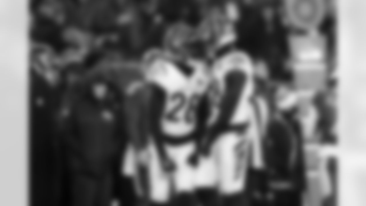 Cincinnati Bengals cornerback Josh Newton (28) celebrates during an NFL football game against the Baltimore Ravens on Thursday, November 27, 2025 in Baltimore, Maryland.