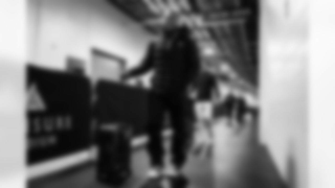 RB Tahj Brooks arrives at Acrisure Stadium ahead of Week 11 against the Steelers in Pittsburgh, Sunday, Nov. 16, 2025.