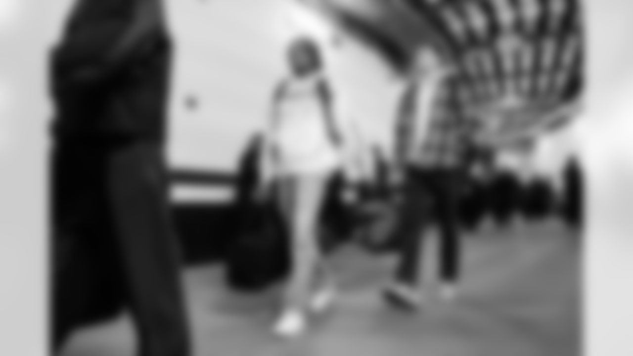 WR Mitch Tinsley and P Ryan Rehkow arrive at M&T Bank Stadium ahead of Week 13 against the Baltimore Ravens, Thursday, Nov. 27, 2025.