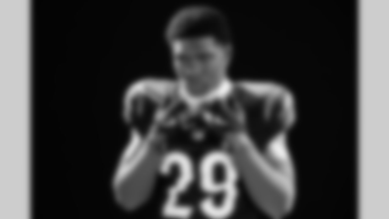 CB Cam Taylor-Britt during 2025 media day at Paycor Stadium.