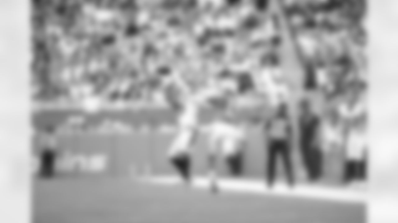 CB Jalen Davis intercepts a pass during Week 16 against the Miami Dolphins at Hard Rock Stadium, Sunday, Dec. 21, 2025.