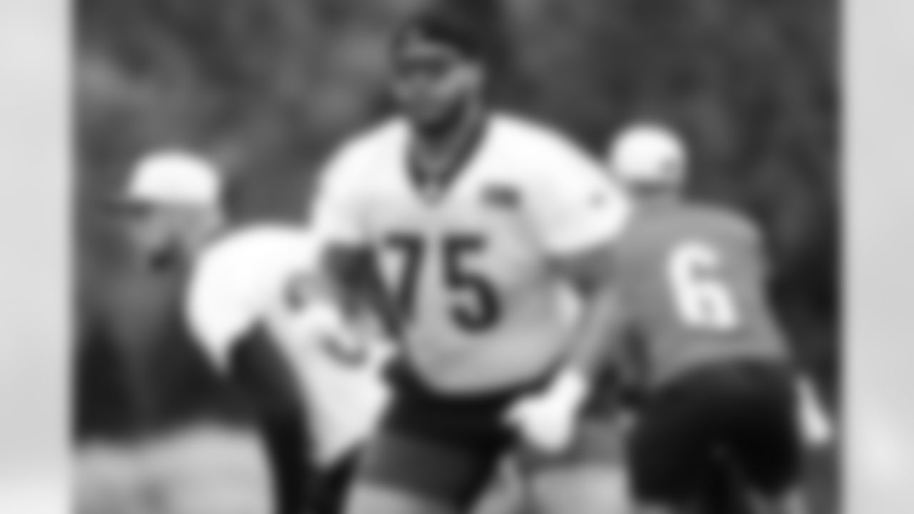 OT Orlando Brown Jr. during phase two of offseason workouts at Kettering Health Practice Fields, Monday, May 5, 2025.