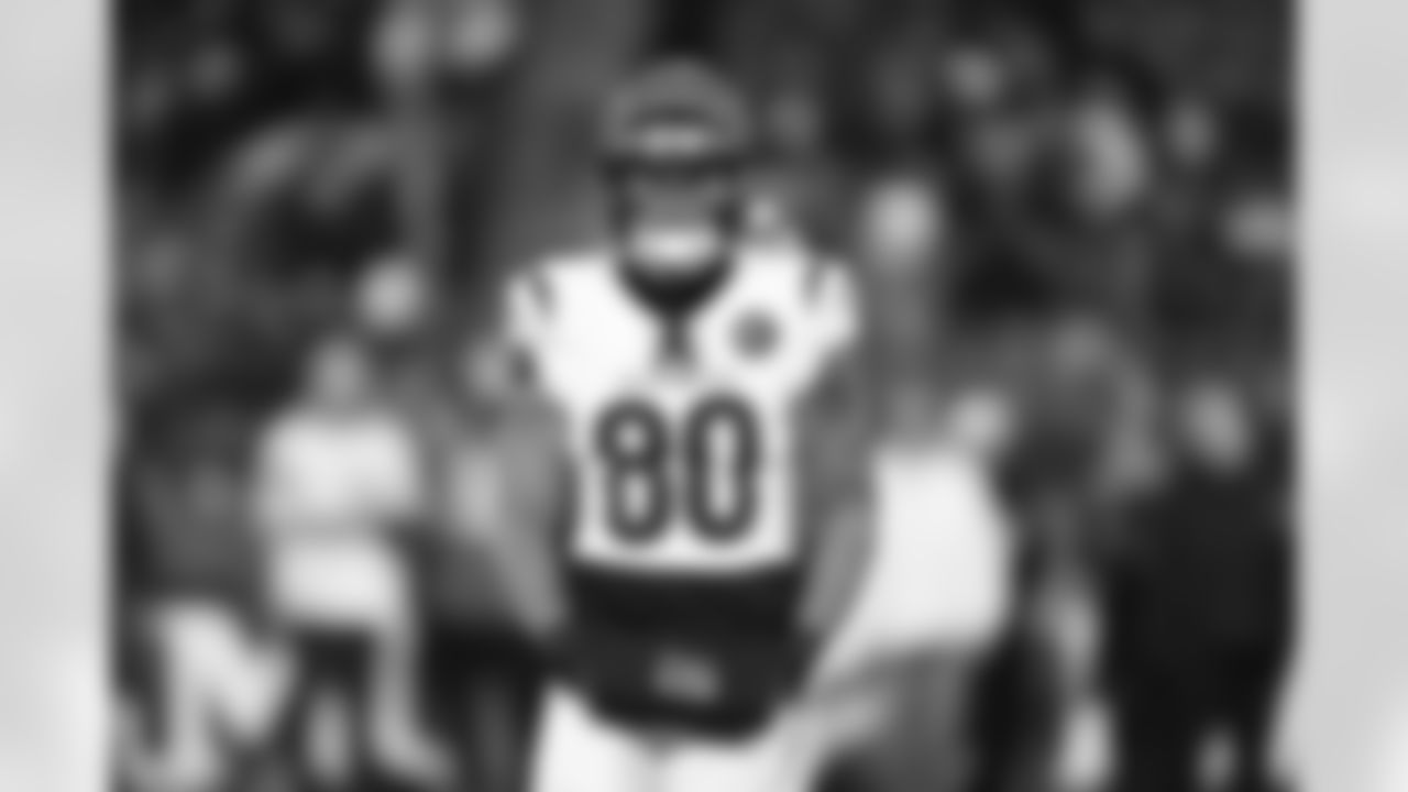 Cincinnati Bengals wide receiver Andrei Iosivas (80) looks on during pre-game warm-ups before an NFL football game against the Baltimore Ravens, Thursday, Nov. 27, 2025, in Baltimore.