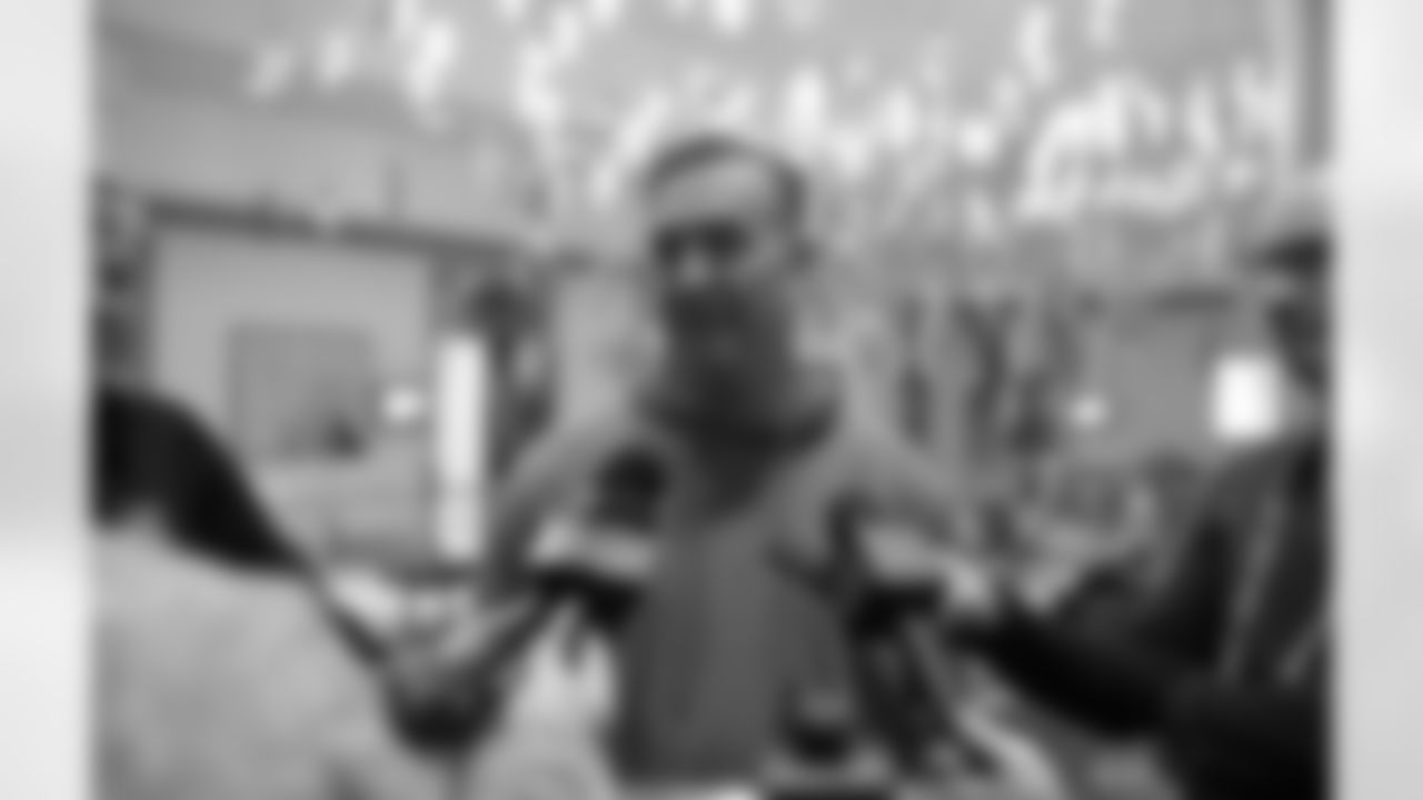 Special teams coordinator Darrin Simmons meets with the media at the 2026 NFL Scouting Combine in Indianapolis, Thursday, Feb. 26, 2026.