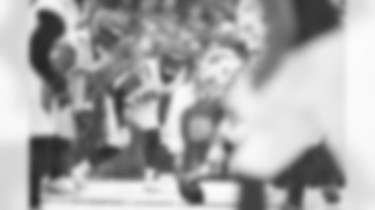 DE Myles Murphy before a snap during Week 14 against the Buffalo Bills, Sunday, Dec. 7, 2025.