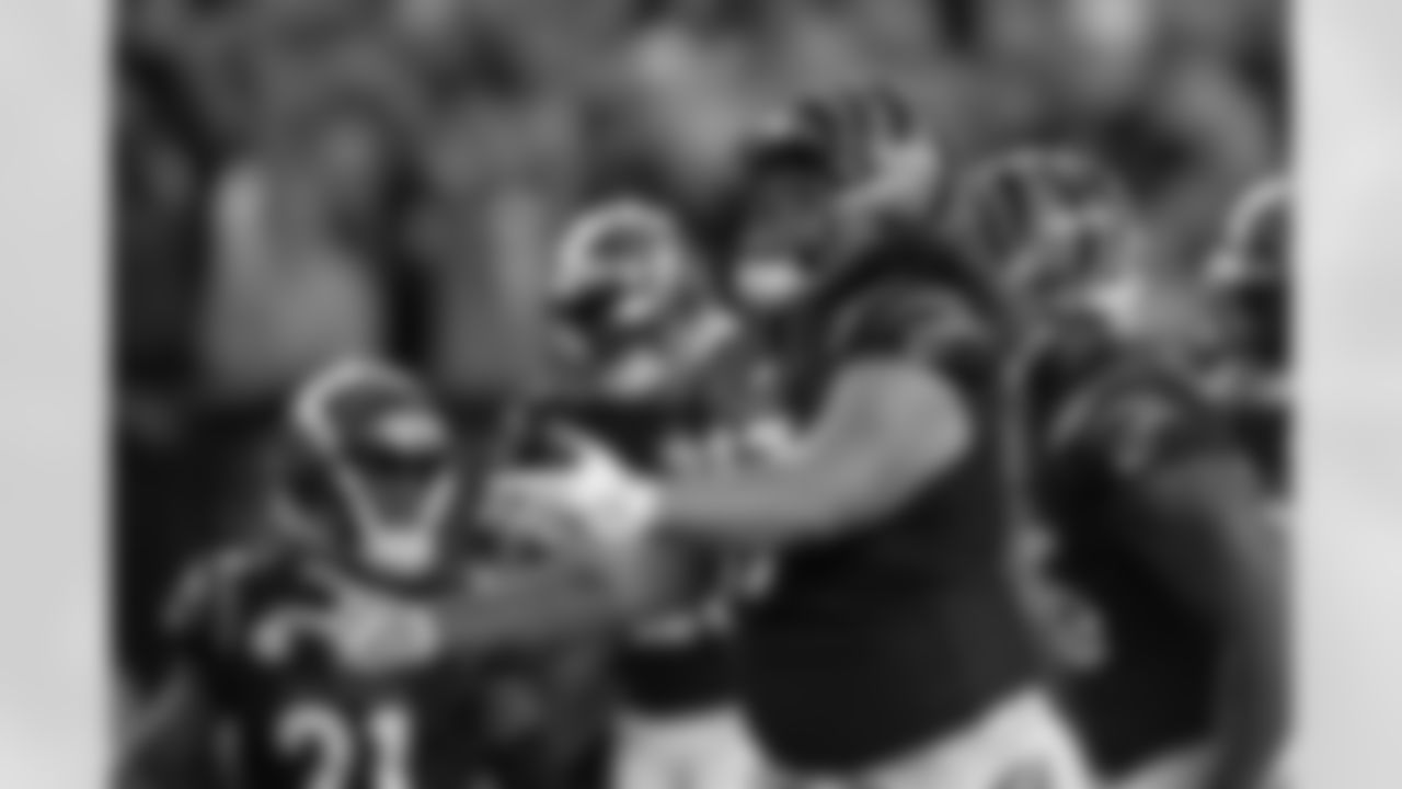 DT Jay Tufele celebrates during Sunday Night Football against the Buffalo Bills at Paycor Stadium in Week 9 of the 2023 season.