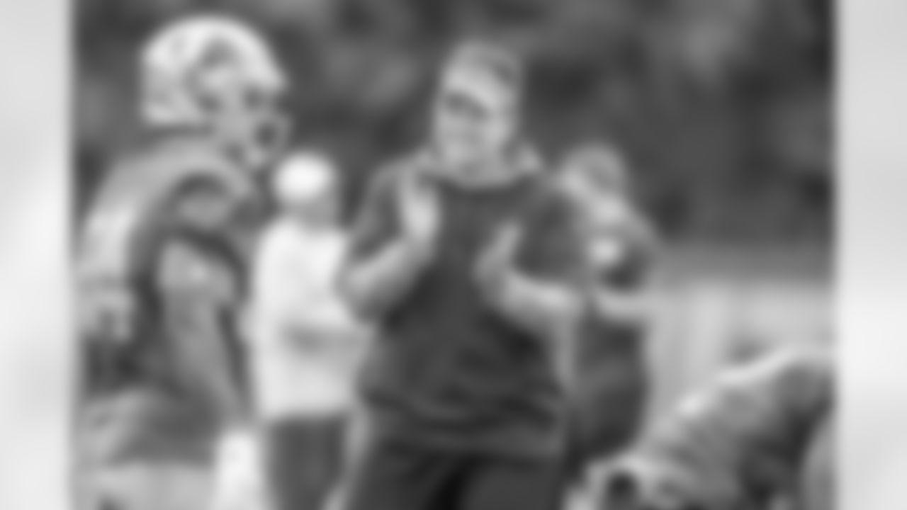 Detroit Lions linebackers coach Al Golden during practice at the Detroit Lions training facility Thursday, Sept. 12, 2019 in Allen Park, Mich. (Detroit Lions via AP)