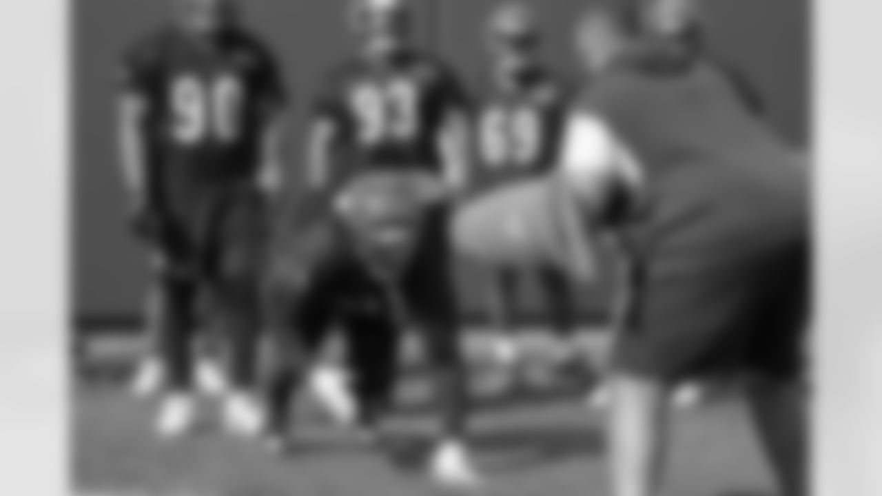 DT T.J. Slaton Jr. goes through a drill during mandatory minicamp at Paycor Stadium, Thursday, June 12, 2025.