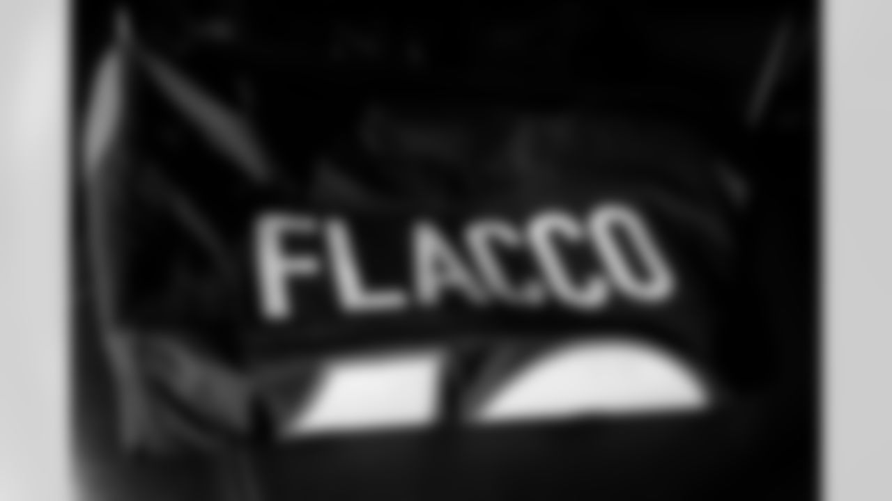 QB Joe Flacco's jersey in the locker room at Paycor Stadium ahead of Week 8 against the New York Jets, Sunday, Oct. 26, 2025.