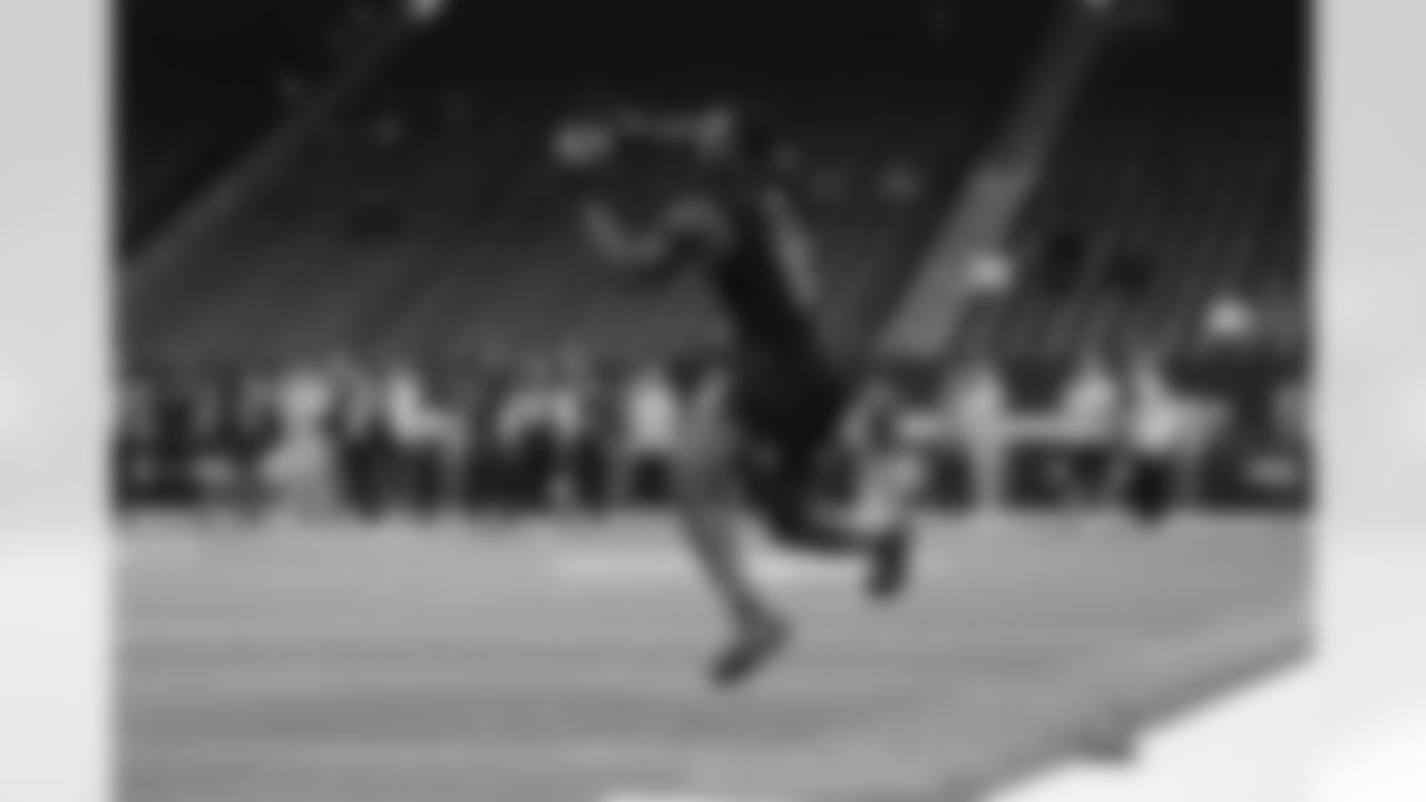 participates in a drill during the 2026 NFL Scouting Combine on Saturday, February 28, 2026 in Indianapolis, Indiana. (Cooper Neill/NFL)