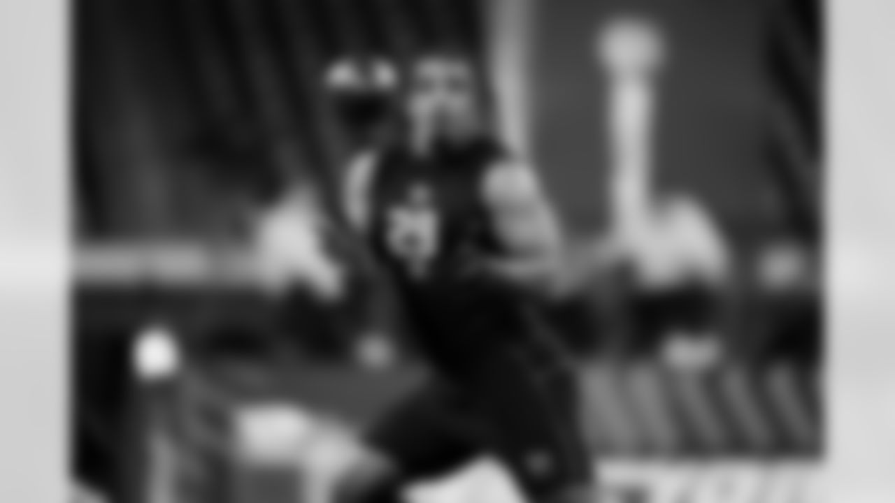 Texas A&M linebacker Taurean York (29) participates in a drill during the 2026 NFL Scouting Combine on Thursday, February 26, 2026 in Indianapolis, Indiana. (Cooper Neill/NFL)