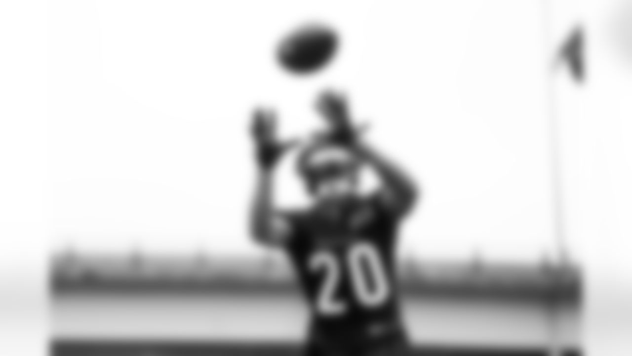 CB DJ Turner II catches a pass during OTAs at Kettering Health Practice Fields, Tuesday, May 27, 2025.