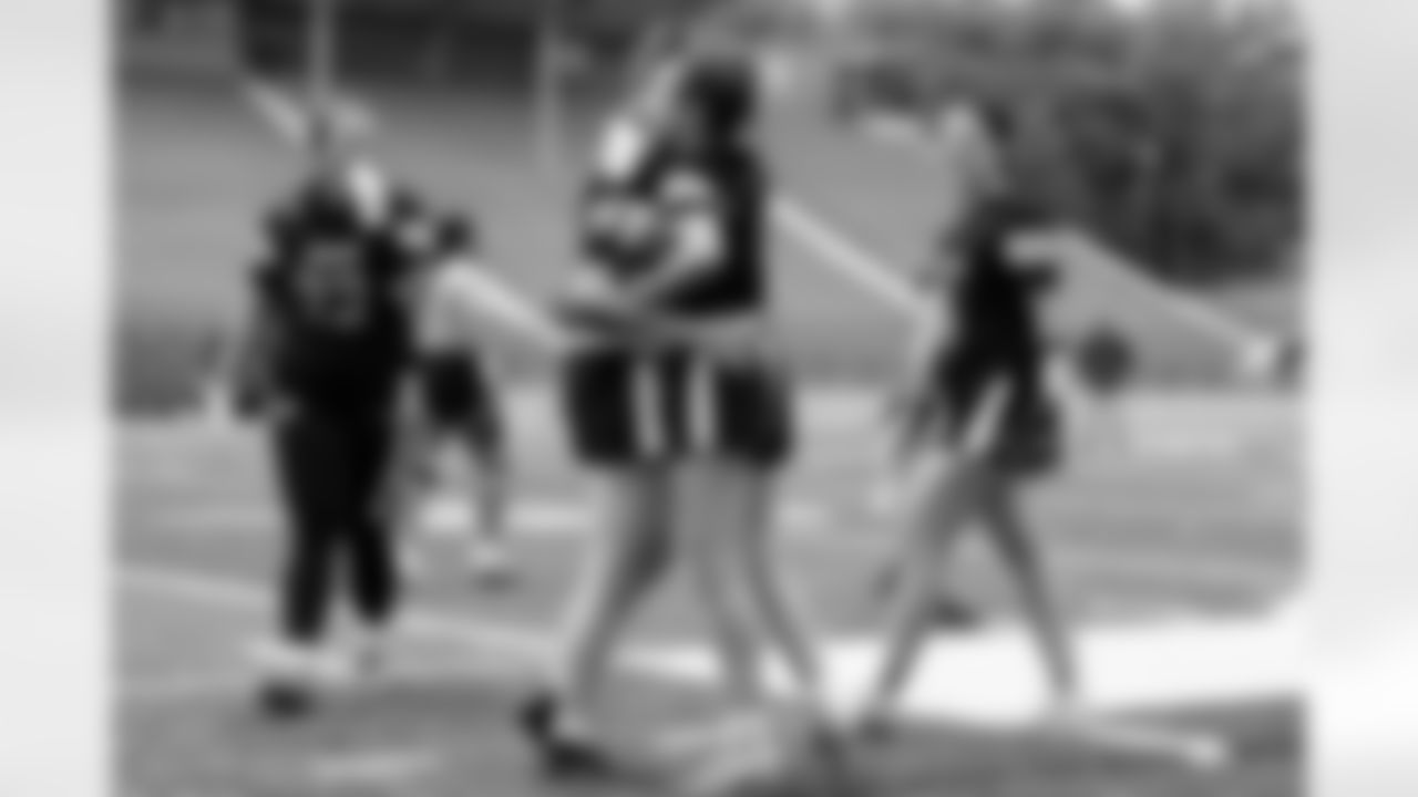 The Badin Rams celebrate during the 2025 Ohio Girls Flag Football State Championship on Sunday, May 18, 2025 in Massillon, Ohio. (Lauren Leigh Bacho/AP Content Services for the NFL)
