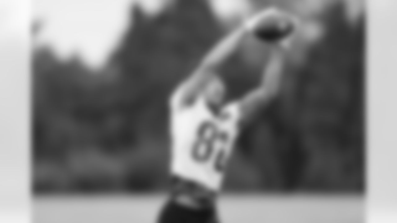 WR Andrei Iosivas catches a pass during Phase Two of offseason workouts at Kettering Health practice Fields, Tuesday, May 13, 2025.