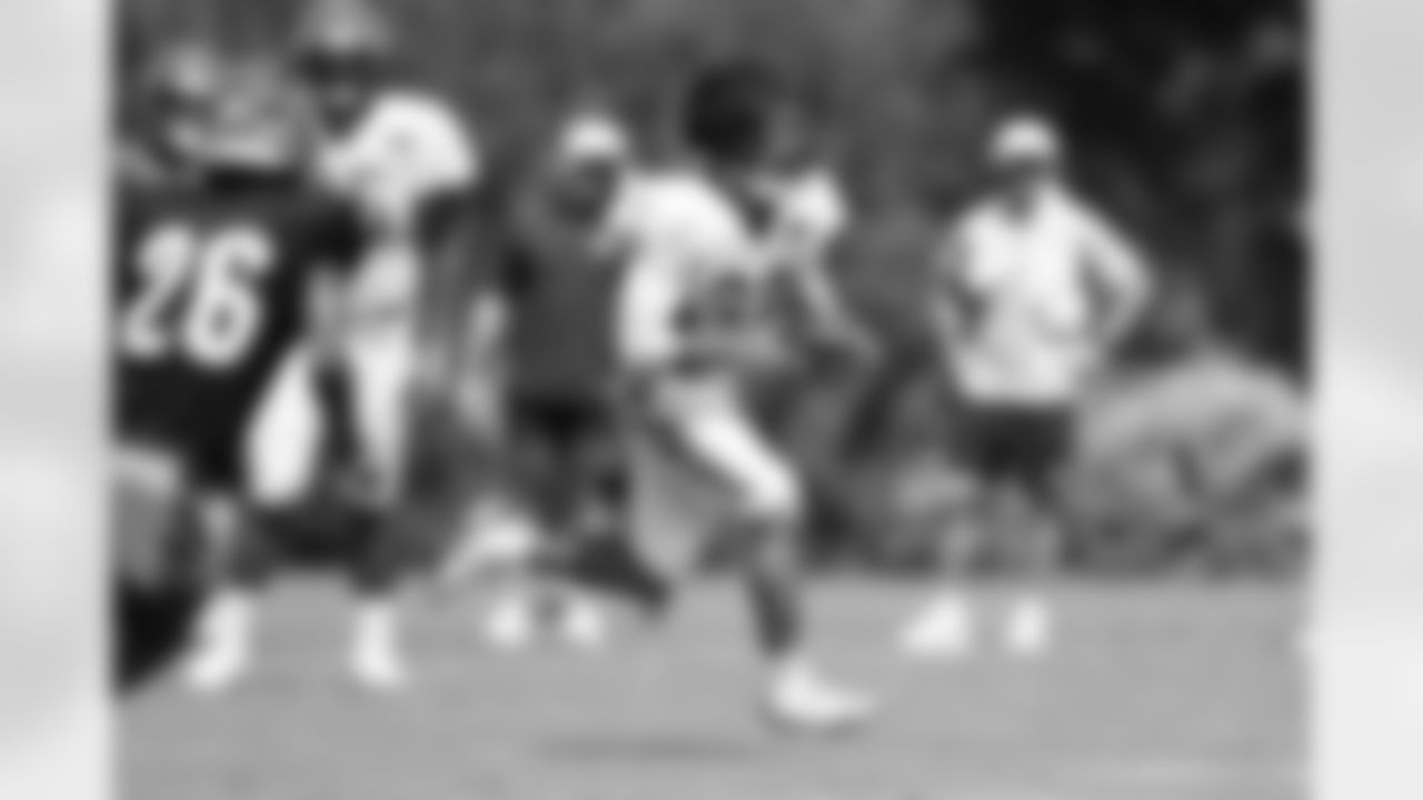 RB Chase Brown runs the ball during Day 16 of training camp at Kettering Health Practice Fields, Saturday, Aug. 16, 2025.