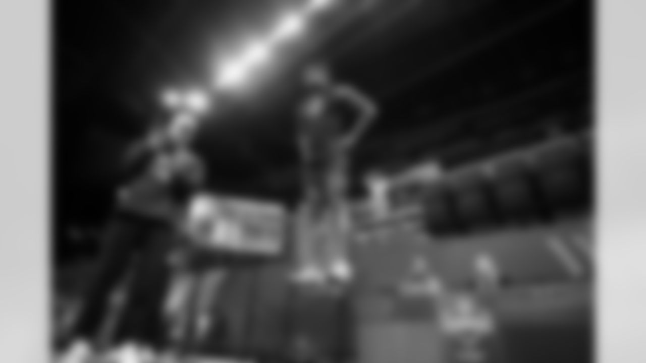 South Carolina linebacker Demetrius Knight Jr. runs a drill at the NFL football scouting combine in Indianapolis, Thursday, Feb. 27, 2025. (AP Photo/George Walker IV)