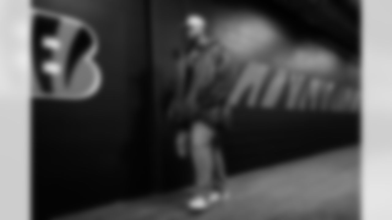 OT Orlando Brown Jr. arrives at Paycor Stadium ahead of Week 15 against the Baltimore Ravens, Sunday, Dec. 14, 2025.