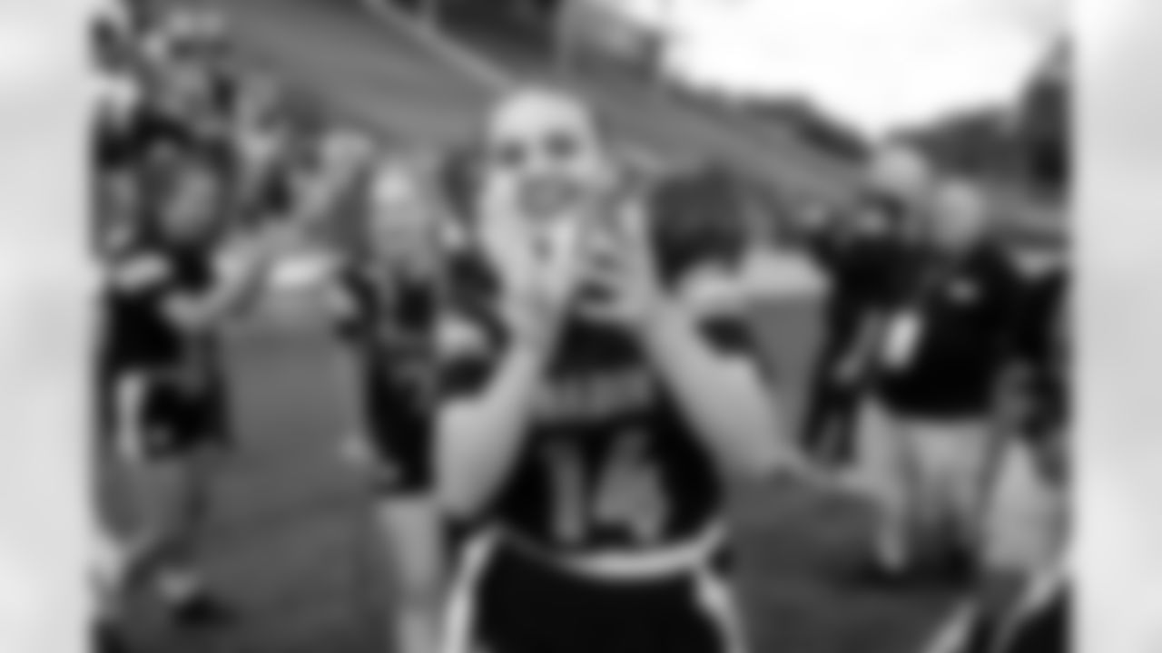 The Badin Rams celebrate after winning the 2025 Ohio Girls Flag Football State Championship on Sunday, May 18, 2025 in Massillon, Ohio. (Lauren Leigh Bacho/AP Content Services for the NFL)