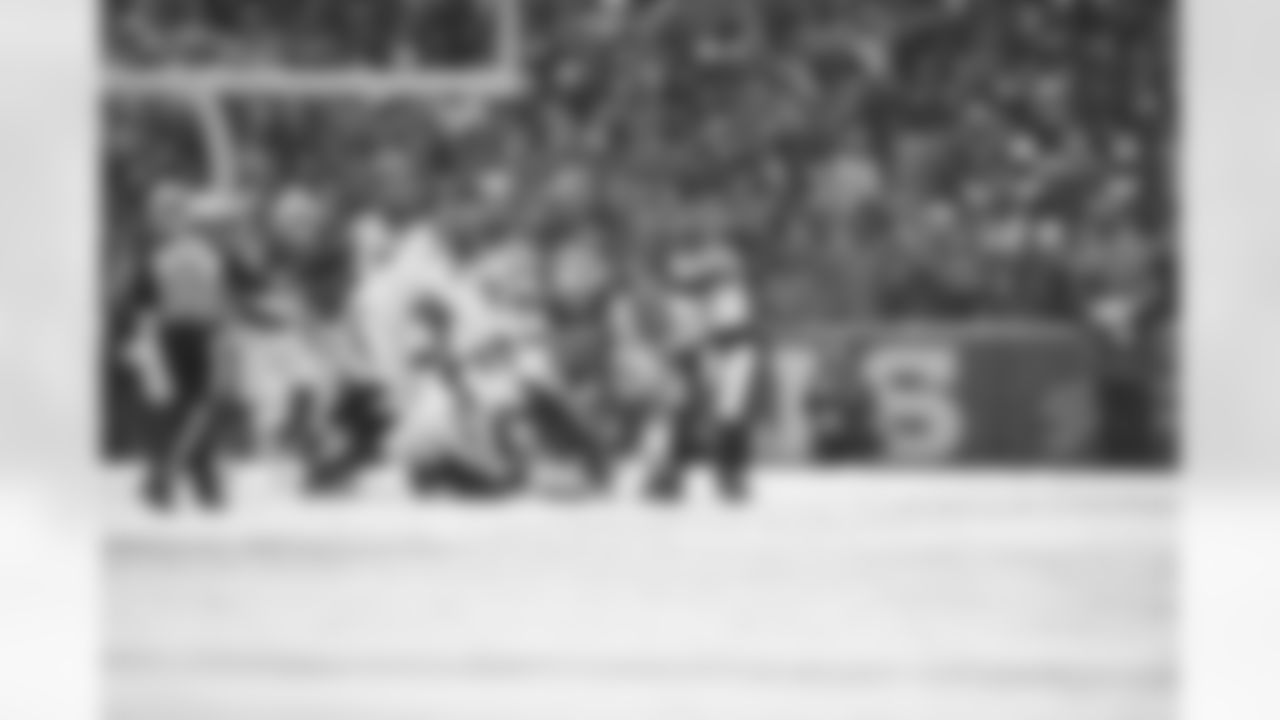 The Bengals defense stops QB Josh Allen on third down during Week 14 against the Buffalo Bills, Sunday, Dec. 7, 2025.