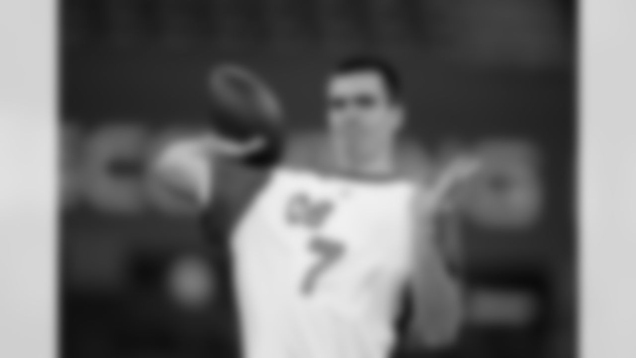 Quarterback Joe Flacco of Delaware runs a drill at the NFL Combine in Indianapolis, Sunday, Feb. 24, 2008. (AP Photo/Michael Conroy)