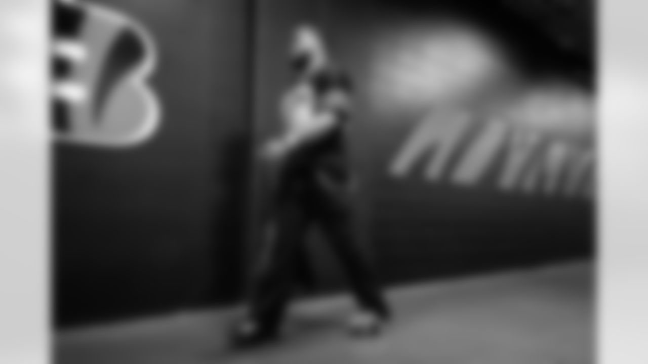 DT B.J. Hill arrives at Paycor Stadium ahead of Week 9 against the Chicago Bears, Sunday, Nov. 2, 2025.