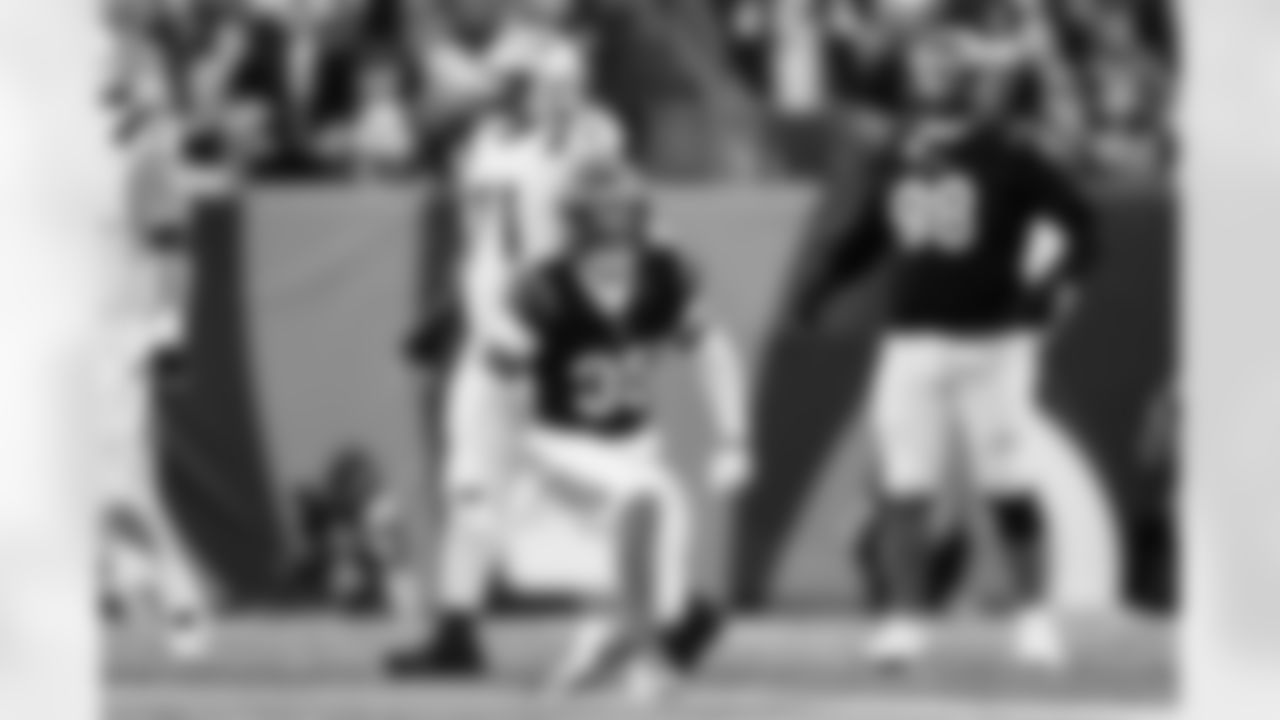 CB Jalen Davis celebrates a play during Week 12 against the New England Patriots at Paycor Stadium, Sunday, Nov. 23, 2025.