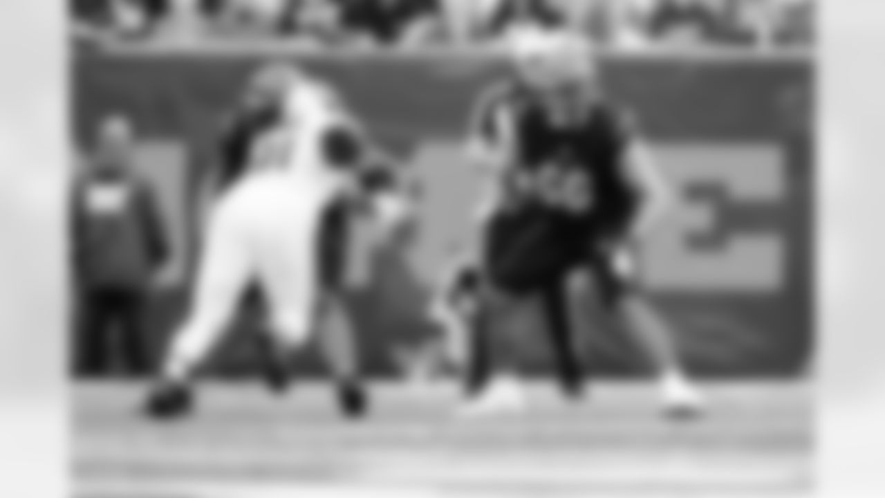 G Dalton Risner blocks during Week 17 against the Arizona Cardinals, Sunday, Dec. 28, 2025.