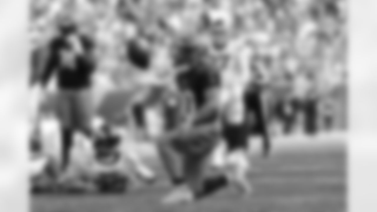 RB Chase Brown celebrates a run during Week 8 against the New York Jets, Sunday, Oct. 26, 2025