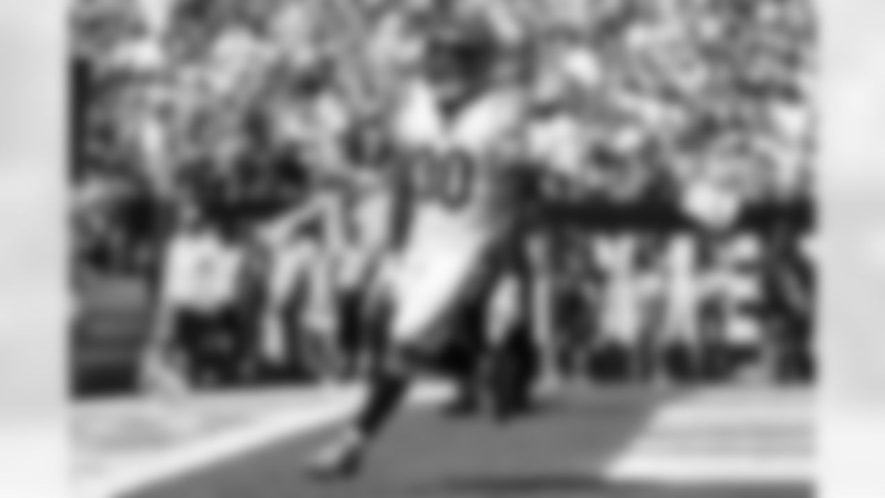 RB Chase Brown celebrates a touchdown during Week 1 against the Cleveland Browns, Sunday, Sept. 7, 2025.