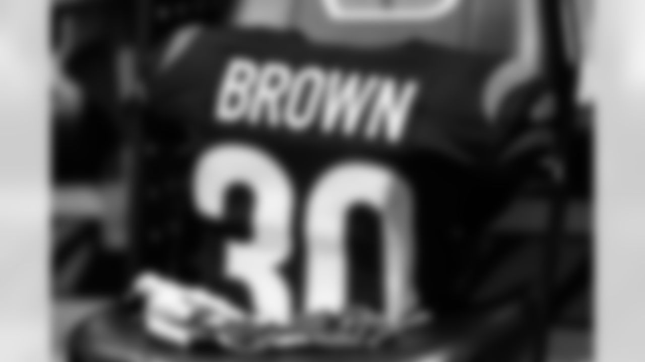 RB Chase Brown's jersey in the locker room ahead of Week 18 against the Cleveland Browns, Sunday, Jan. 4, 2026.