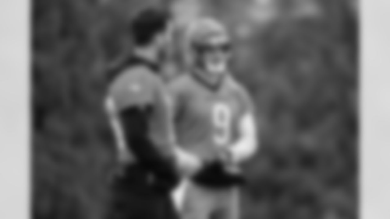 QBs Joe Flacco and Joe Burrow during practice at Kettering Health Practice Fields, Wednesday, Nov. 19, 2025.