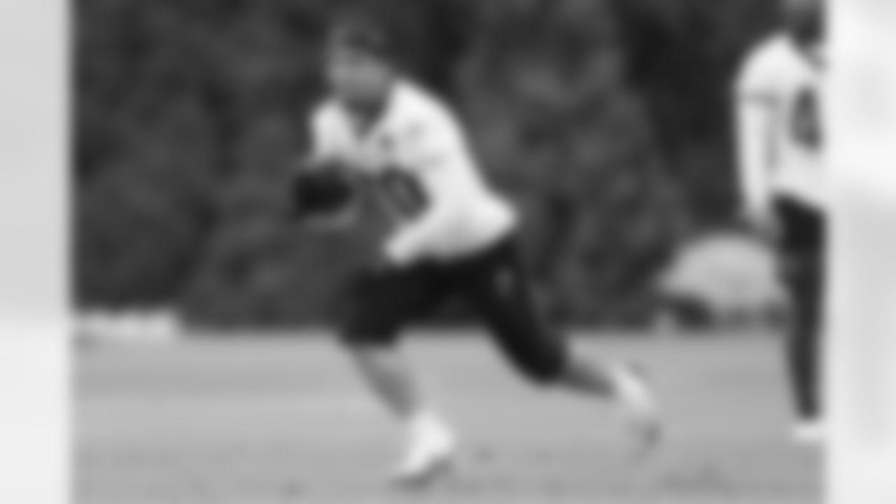 RB Chase Brown runs during Phase Two of offseason workouts at Kettering Health Practice Fields, Wednesday, May 14, 2025.