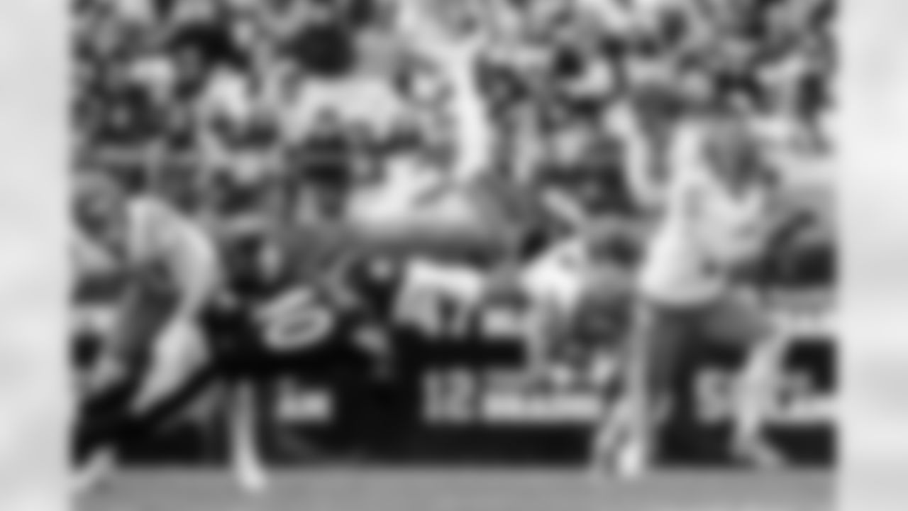 WR Charlie Jones is tackled during Week 11 against the Steelers in Pittsburgh, Sunday, Nov. 16, 2025.