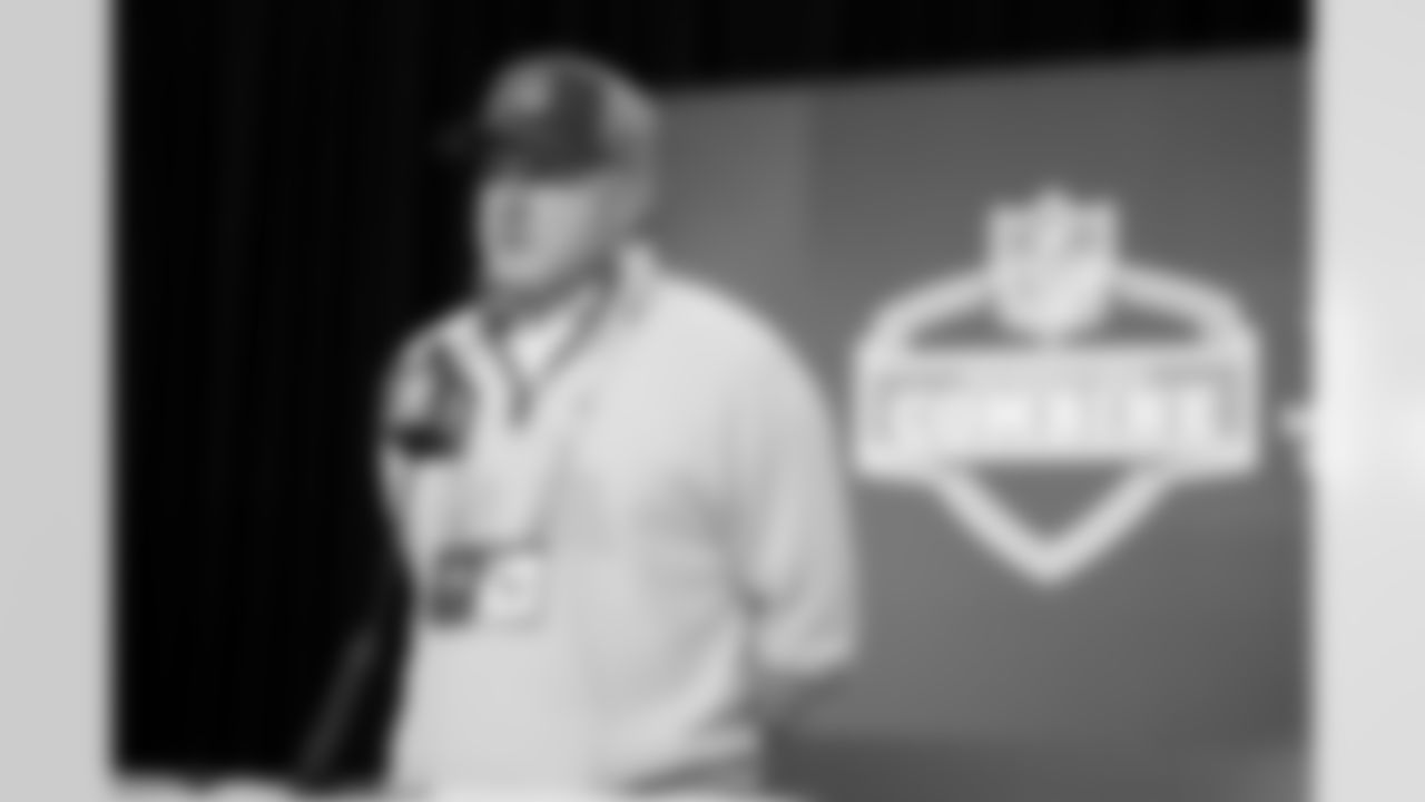 Cincinnati Bengals director of player personnel Duke Tobin speaks during a press conference at the 2026 NFL Scouting Combine on Tuesday, February 24, 2026 in Indianapolis, Indiana. (Cooper Neill/NFL)