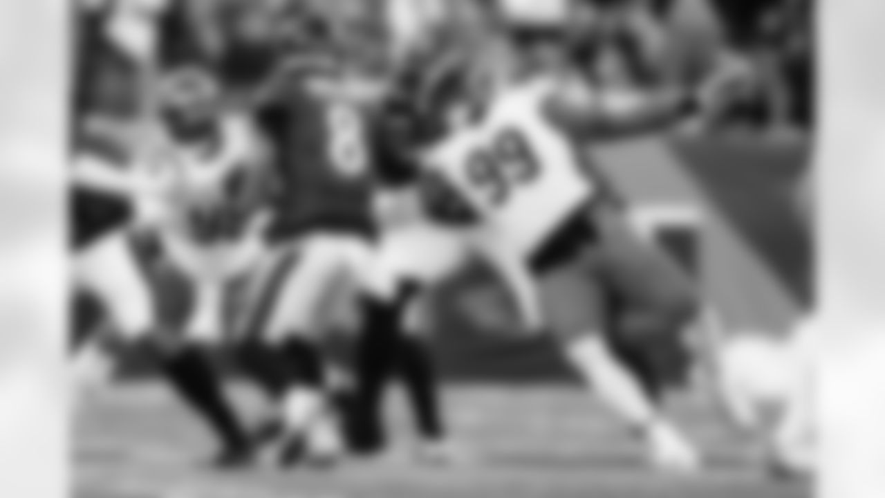 DE Myles Murphy sacks QB Lamar Jackson during Week 15 against the Baltimore Ravens at Paycor Stadium, Sunday, Dec. 14, 2025.