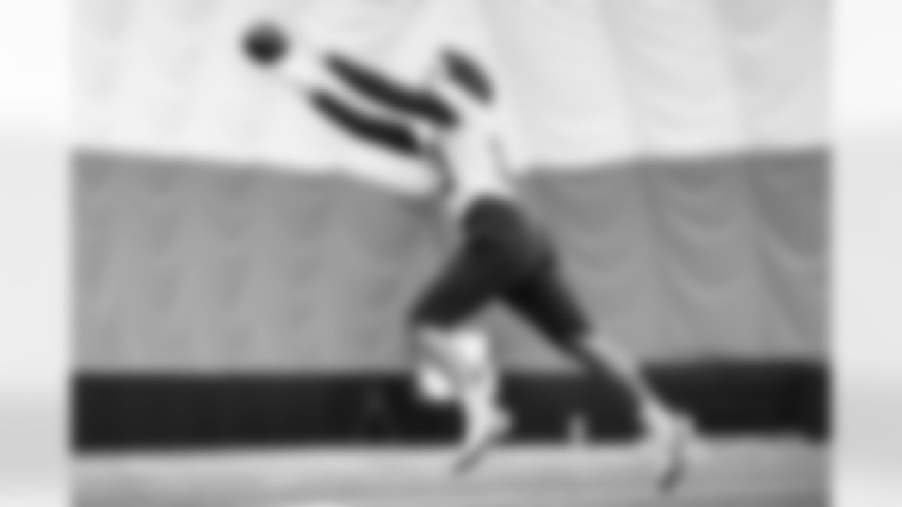 WR Andrei Iosivas during practice at the IEL Indoor Facility, Thursday, Dec. 18, 2025.