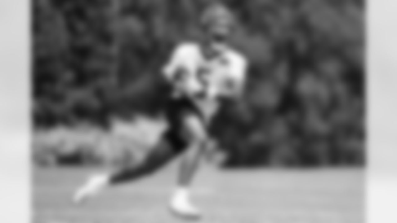WR Tee Higgins catches a pass during OTAs at Kettering Health Practice Fields, Tuesday, June 3, 2025.
