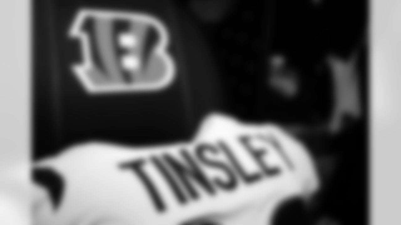WR Mitchell Tinsley's jersey at Paycor Stadium ahead of the Bengals preseason Week 3 game against the Indianapolis Colts, Saturday, Aug. 23, 2025.