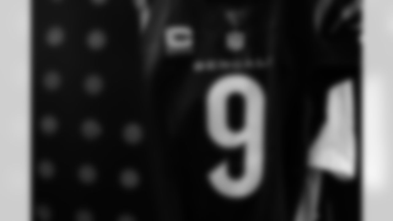 QB Joe Burrow's jersey in the locker room ahead of Week 18 against the Cleveland Browns, Sunday, Jan. 4, 2026.