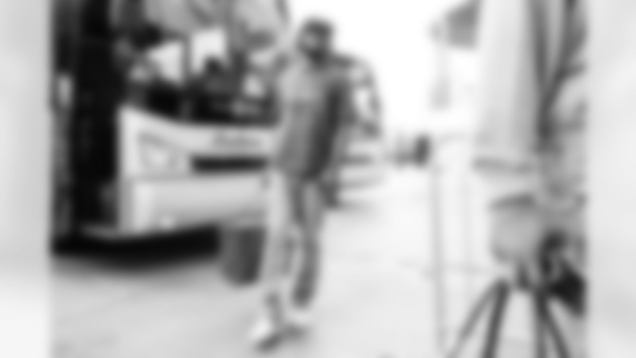 CB Josh Newton arrives at Hard Rock Stadium ahead of Week 16 against the Dolphins, Sunday, Dec. 21, 2025.