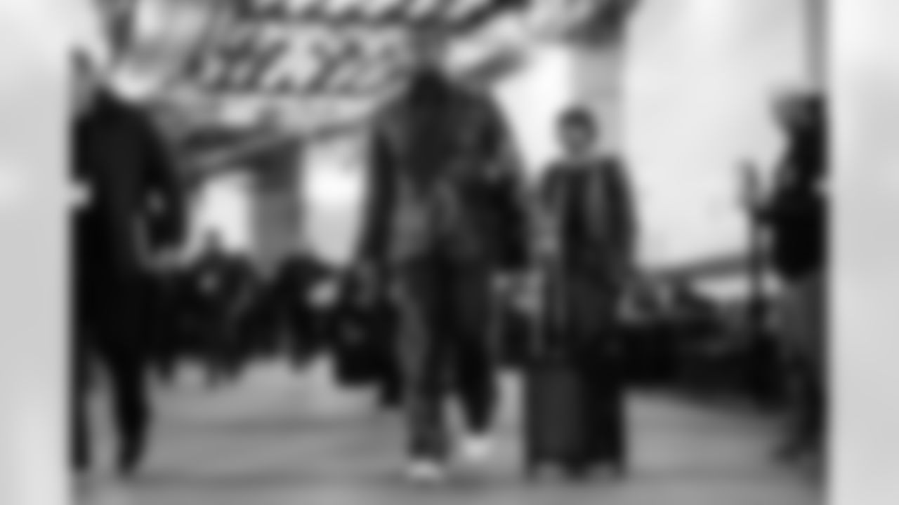 DT B.J. Hill arrives at M&T Bank Stadium ahead of Week 13 against the Baltimore Ravens, Thursday, Nov. 27, 2025.