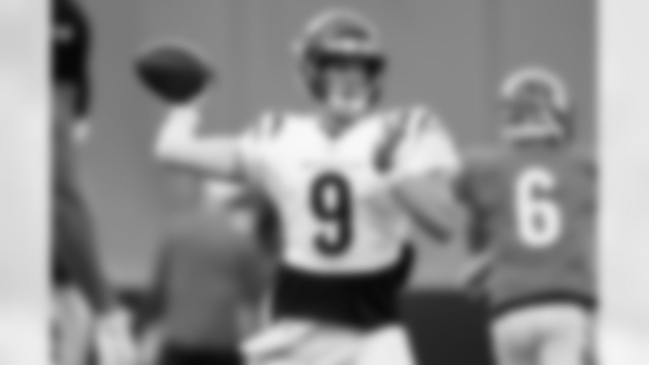 Bengals QB Joe Burrow throws the ball during practice, Wednesday, August 28, 2024.